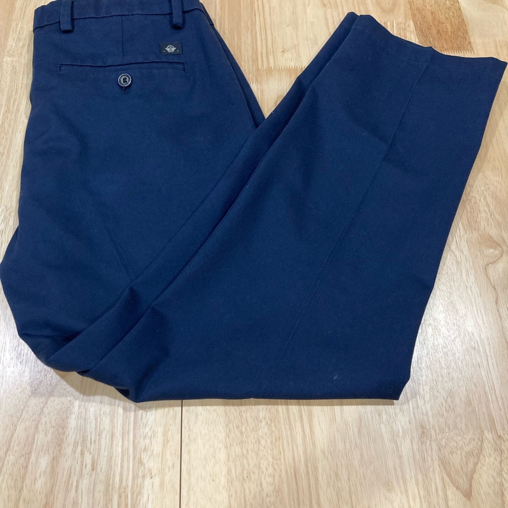 Dockers Men's Dark Blue Flat Front Cotton Pants Size 30